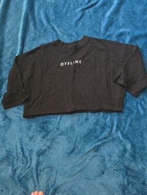 3/$20 Forever 21 Black Cropped "OFFLINE" Sweatshirt